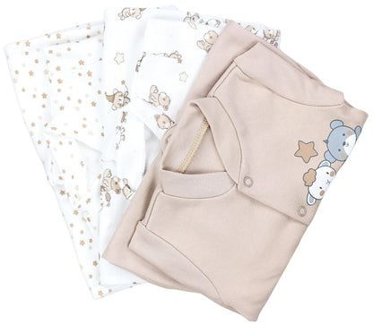 TupTam Baby Jungen Schlafstrampler Langarm Strampler Schlafanzug mit Fuß 3er Pack