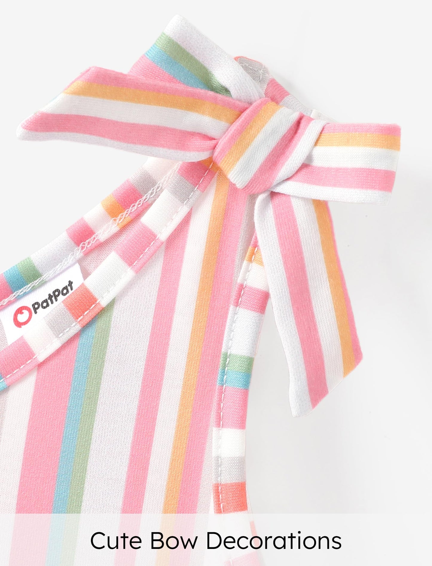 PATPAT Mädchenkleid ärmellos, Baby Mädchen Kleid mit Schleife an den Schulterträgern für Geburtstag, Party, Bankett, Hochzeit, Urlaub, Bunt