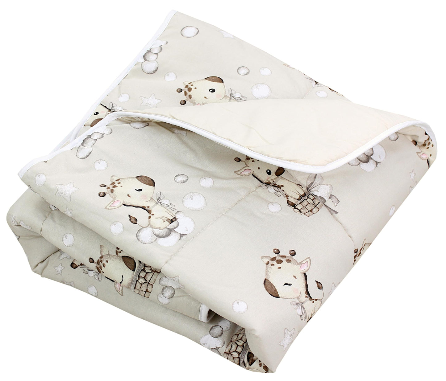 TupTam Krabbeldecke für Baby 120x120 cm - Gepolsterte Spieldecke Baby Baumwolle, XXL, OEKO-TEX, Weich & Hautfreundlich, Farbe: Wald/Beige - Meloni2