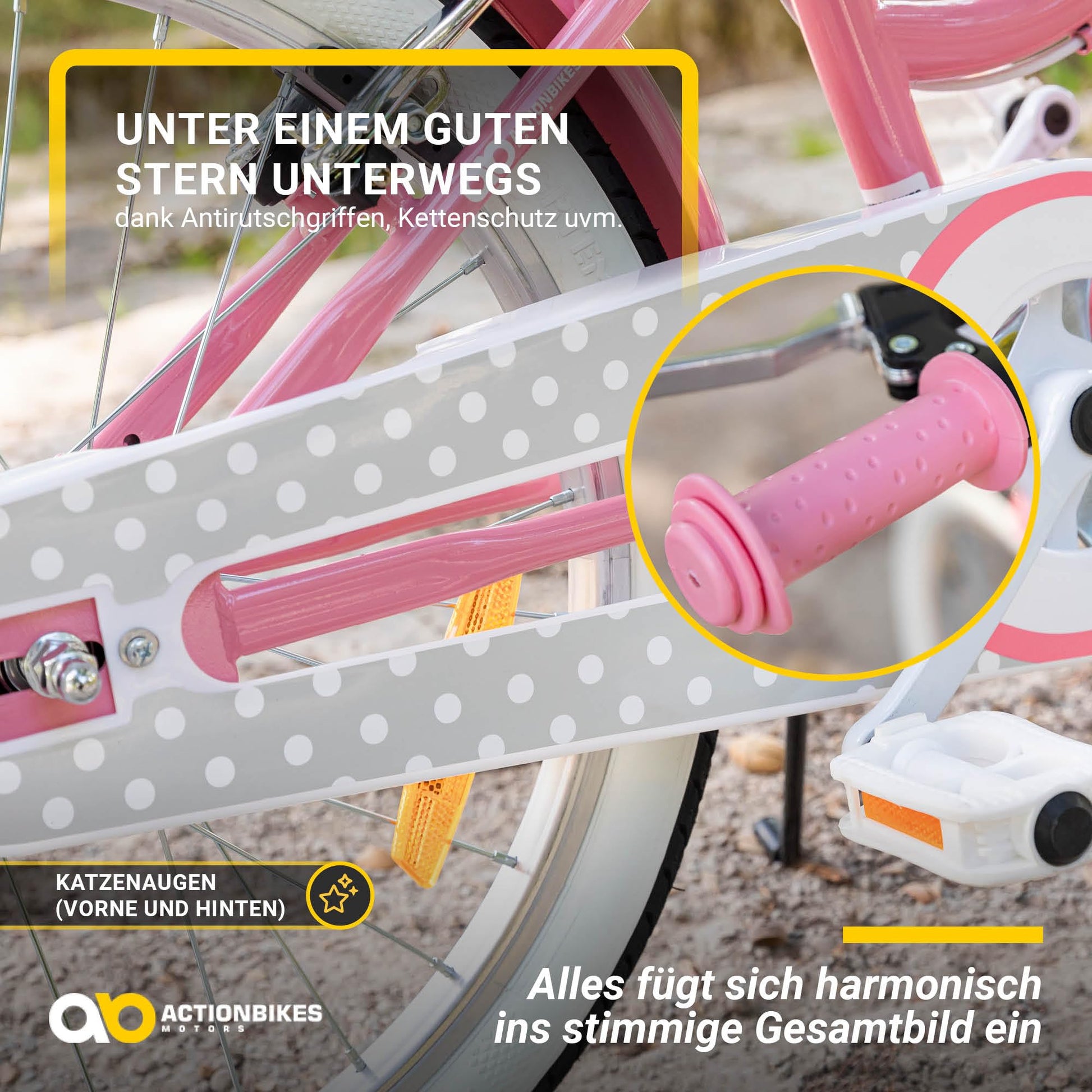 Actionbikes Kinderfahrrad Starlight | 12 16 20 Zoll - V-Brake Bremsen - Fahrrad für Kinder von 2-9 Jahren - Schutzblech v. / h - Kinder Fahrrad für Mädchen & Jungen - Fahrräder - Bicycle - Kinderrad - Meloni2