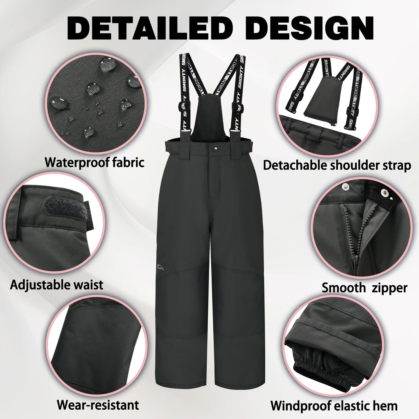 SMONTY SNOWER Boys' Snowsuit with Removable Hood, Ski Suit, Extra Warm, Winter Suit