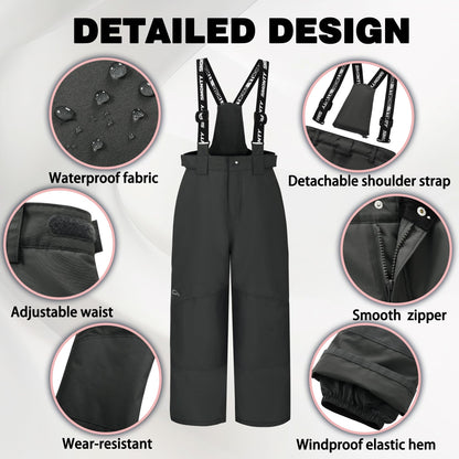 SMONTY SNOWER Boys' Snowsuit with Removable Hood, Ski Suit, Extra Warm, Winter Suit