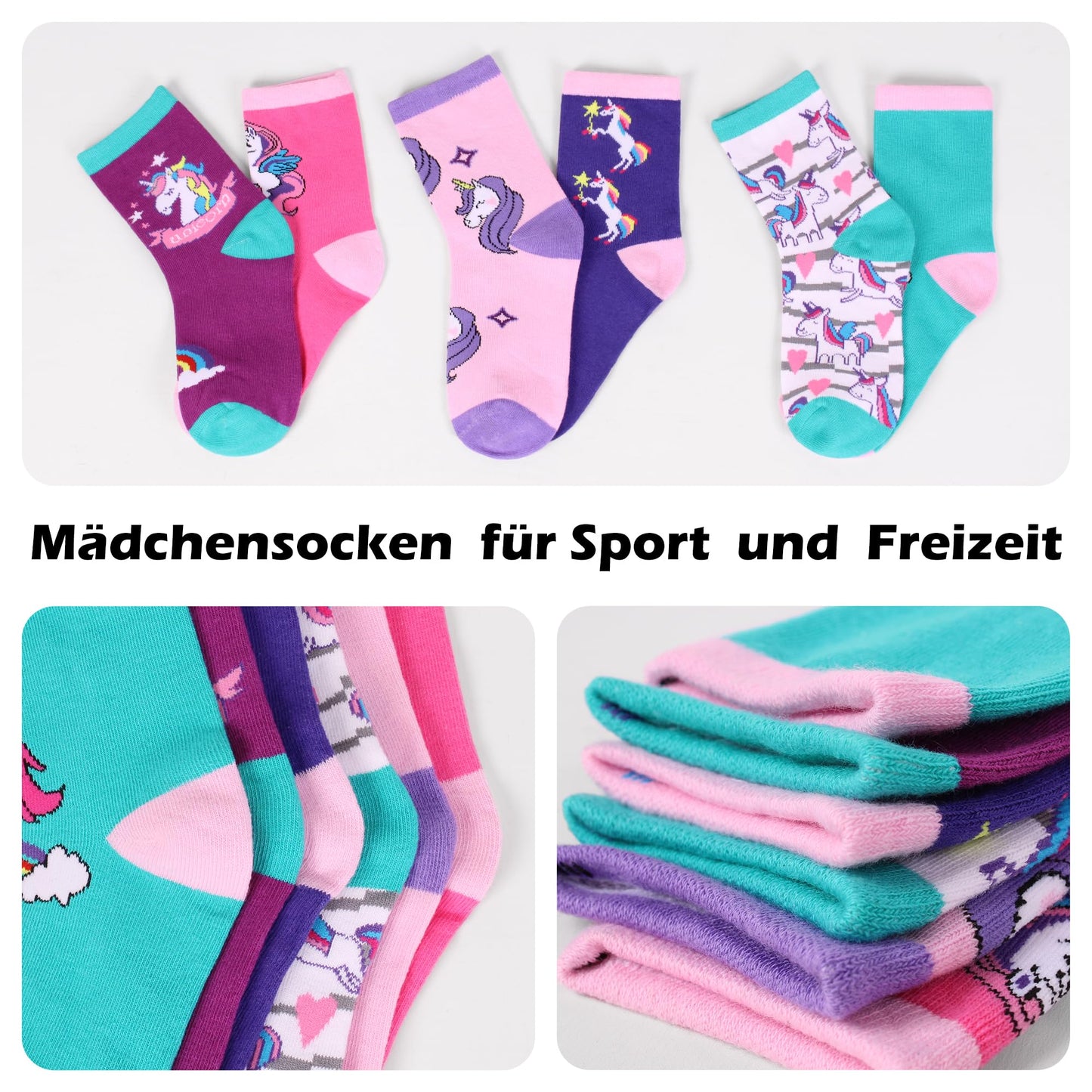 L&K-II 10er Kindersocken Mädchen Sneakersocken Baumwolle Mehrfarbig bunt Frühling Herbst 2823