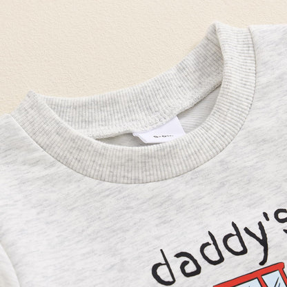 Baby-Frühlings-Outfit für Jungen, Trainingsanzüge mit Traktor-/Auto-Print, Sweatshirts mit langen Ärmeln mit Autodruck + elastische Kordelzughose, 2-teiliges Sportbekleidungsset, weiche Traktor-Outfits
