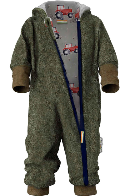 Fuchs & Kiwi Walkoverall Baby Boys - Natural Virgin Wool & Jersey Lining - Oeko-Tex, Skin-Friendly - Handmade in Berlin - Wool Walk Overall Baby & Toddler - Winter & Autumn