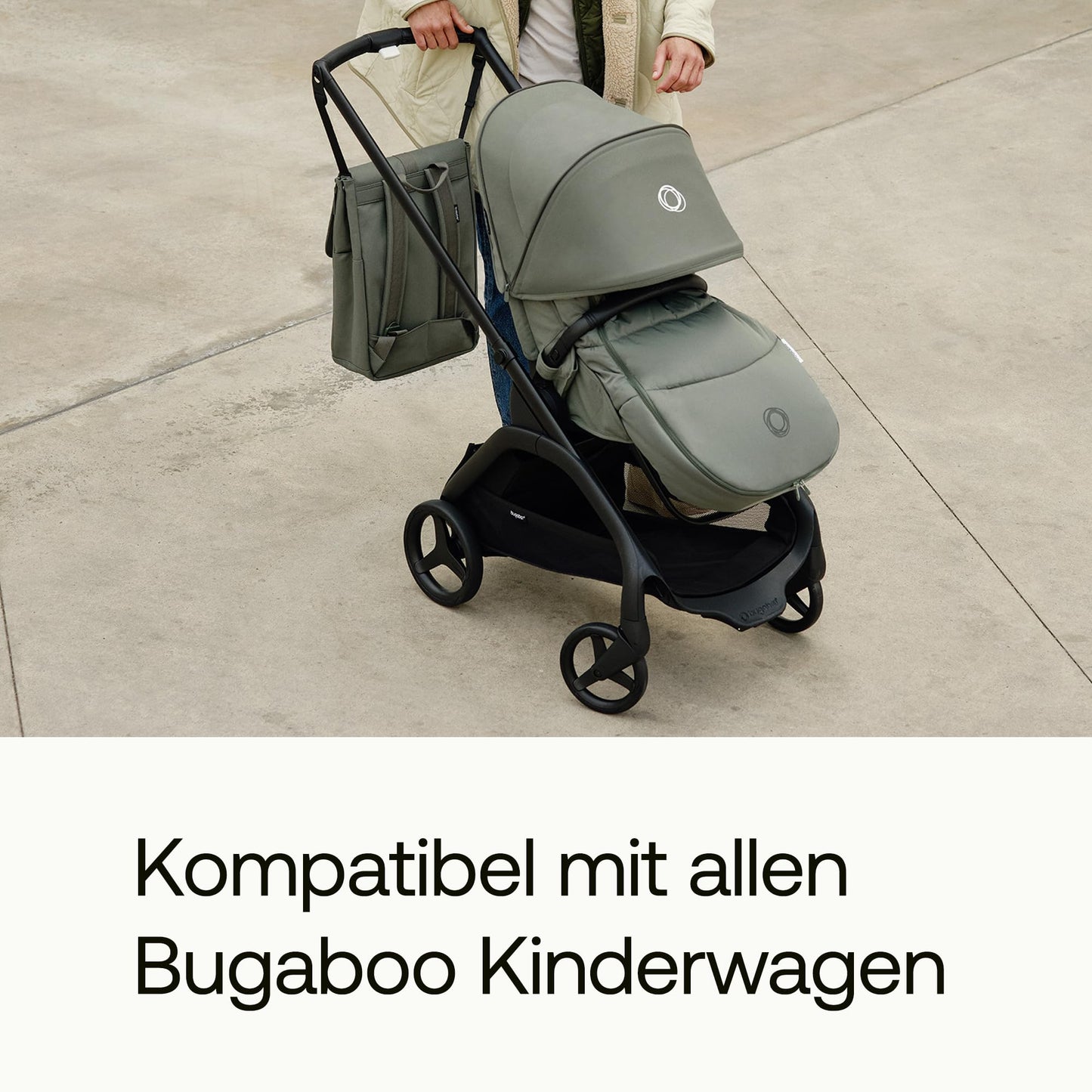Bugaboo Wickelrucksack, Wasserabweisende Tasche aus nachhaltigem Material, Einfach zu reinigen, mit Wickelunterlage und isolierter Halterung für Flaschen, Midnight Black