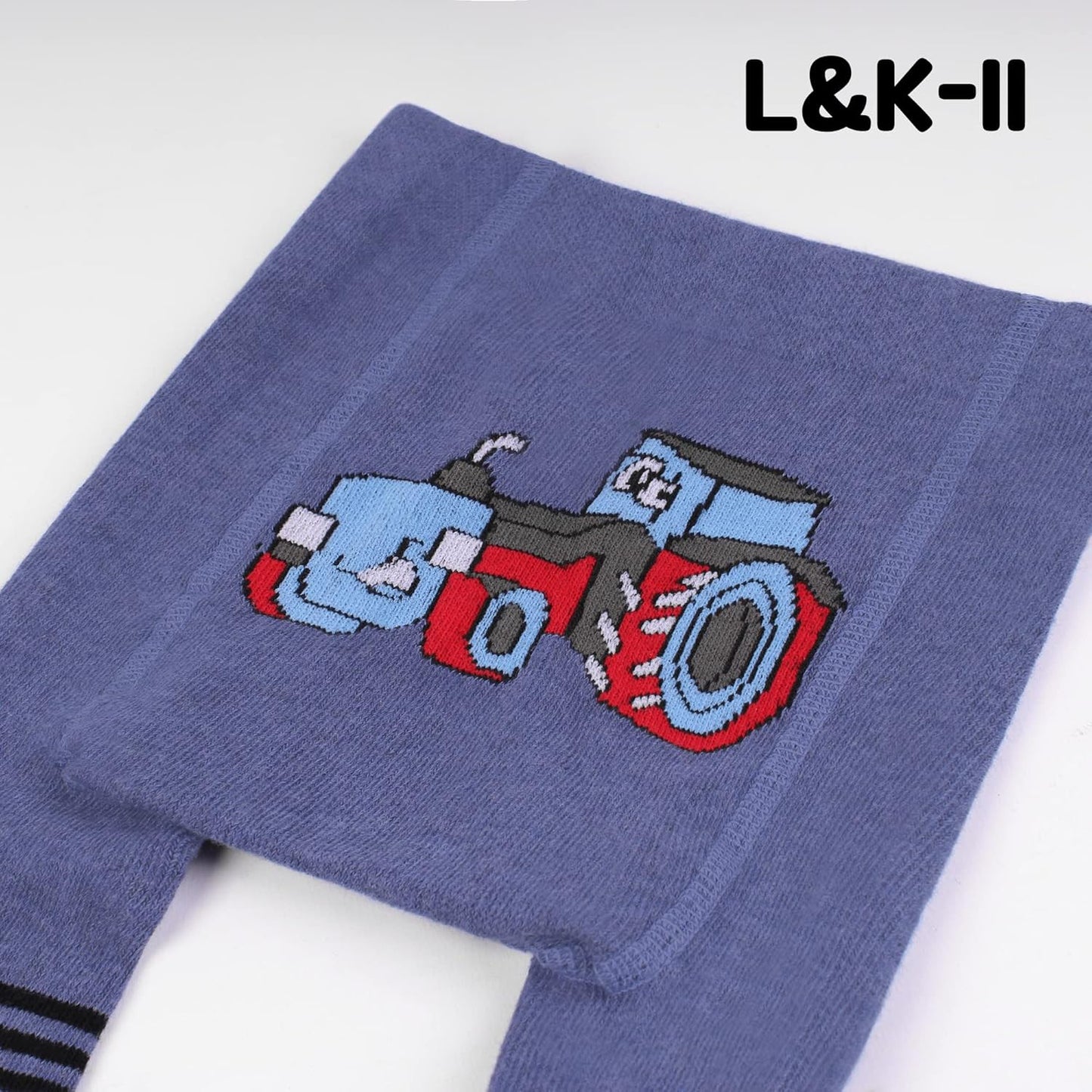 L&K-II Pack of 3 Crawling Tights Baby Girls Boys Tights with ABS Sole Non-Slip Nubs Car Aeroplane Lion Motif 2731