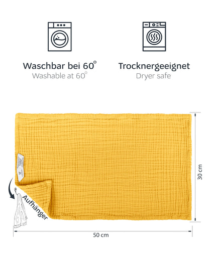 LAYNENBURG 10er-Set Premium Spucktücher Baby aus extra weichem Musselin - 100% Baumwolle - 30x50cm - Oeko Tex 100 - Musselin-tücher als Mulltücher, Mullwindeln oder Stoffwindeln (weiß)