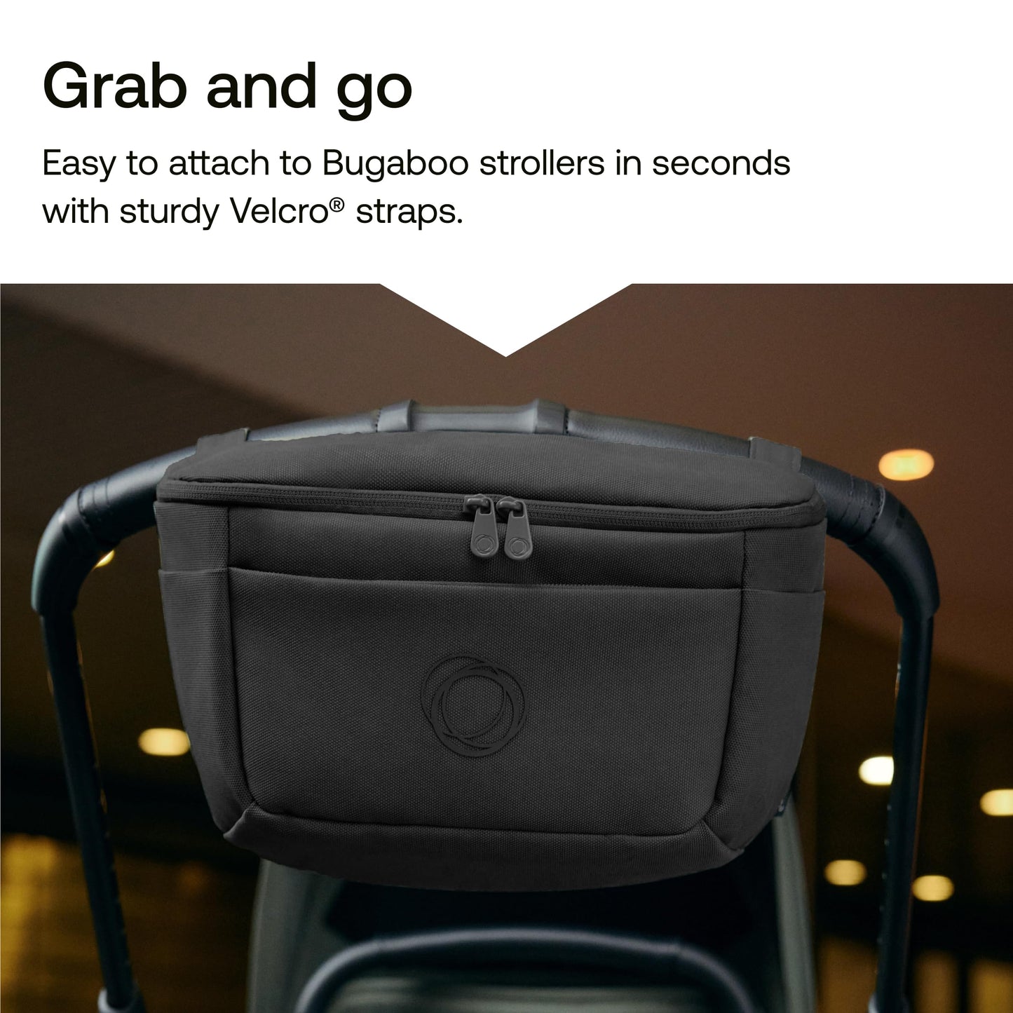 Bugaboo Kinderwagen Organizer-Tasche mit leicht zugänglichen Fächern. Praktisches Accessoire für alle Baby-Essentials in Midnight Black