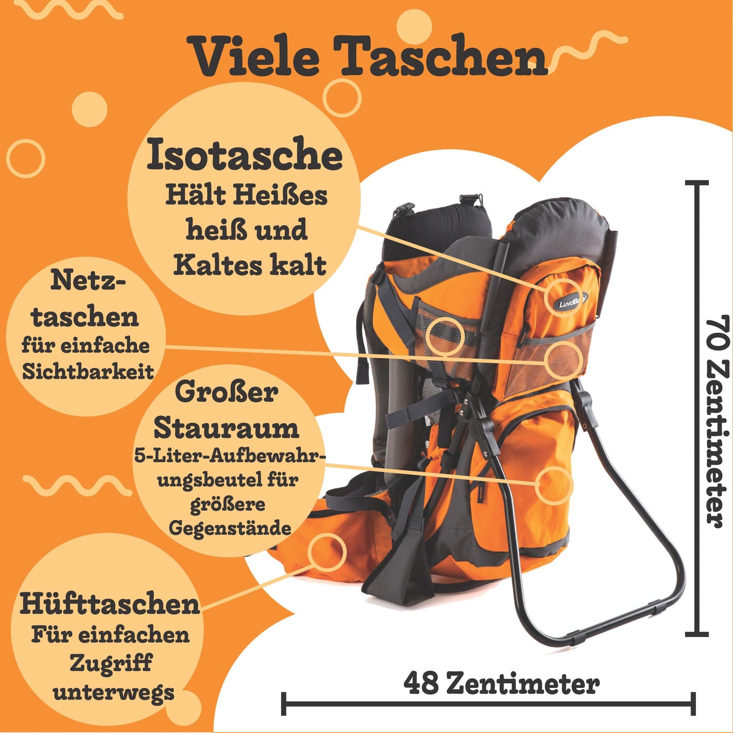 Luvdbaby Kraxe Kindertrage bis 18 Kg - Ergonomisch Kindertragerucksack für Kinder - Premium Toddler Carrier - Baby Tragerucksack - Babytrage Rückentrage Kleinkind - Rucksack mit Kindersitz
