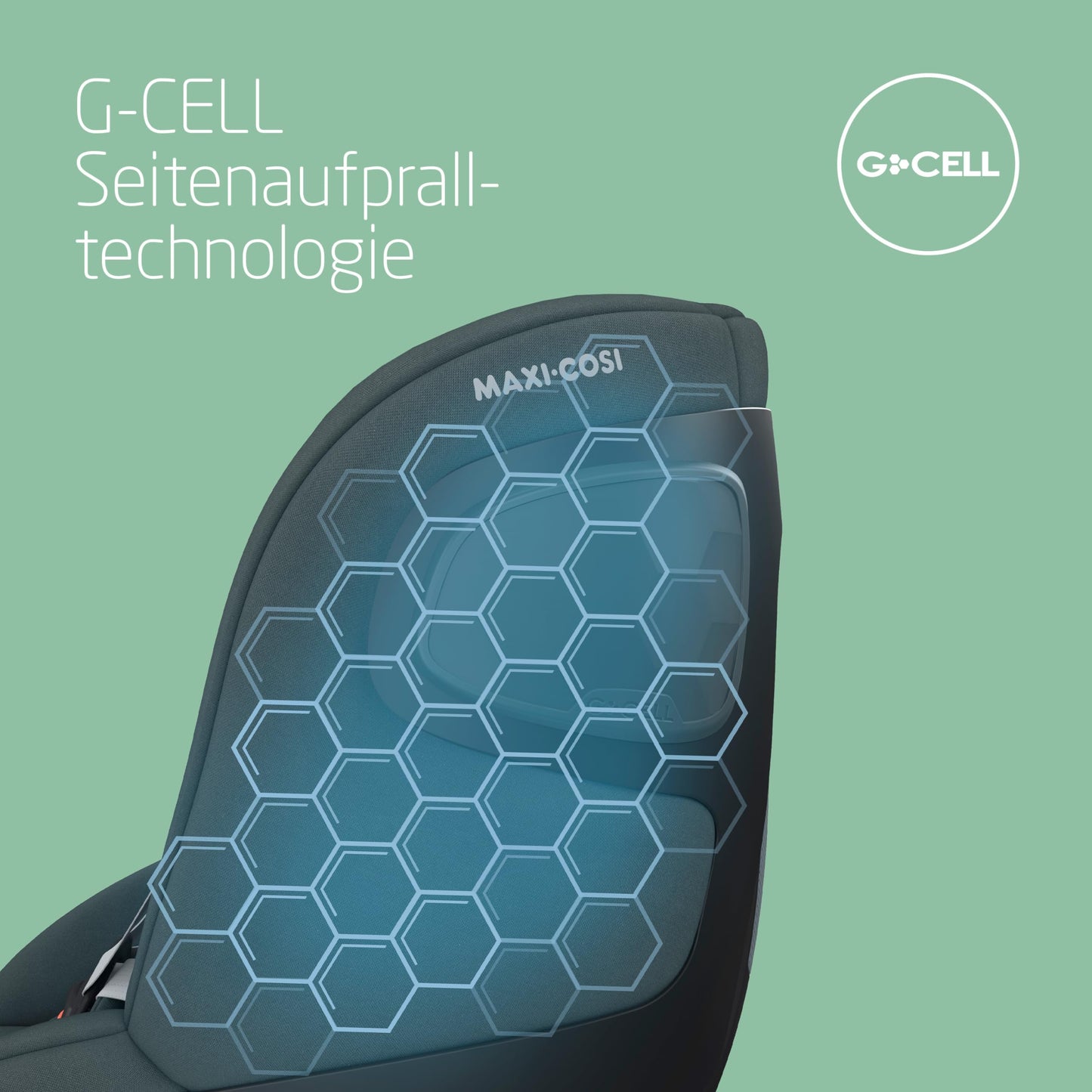 Maxi-Cosi Pebble 360 i-Size Babyschale Drehbar, Neugeborenen Autositz 360 Grad, 0–15 Monate (40–83 cm), Drehung mit einer, ClimaFlow, Easy-In-Gurt, G-CELL Seitenaufprallschutz, Essential Green