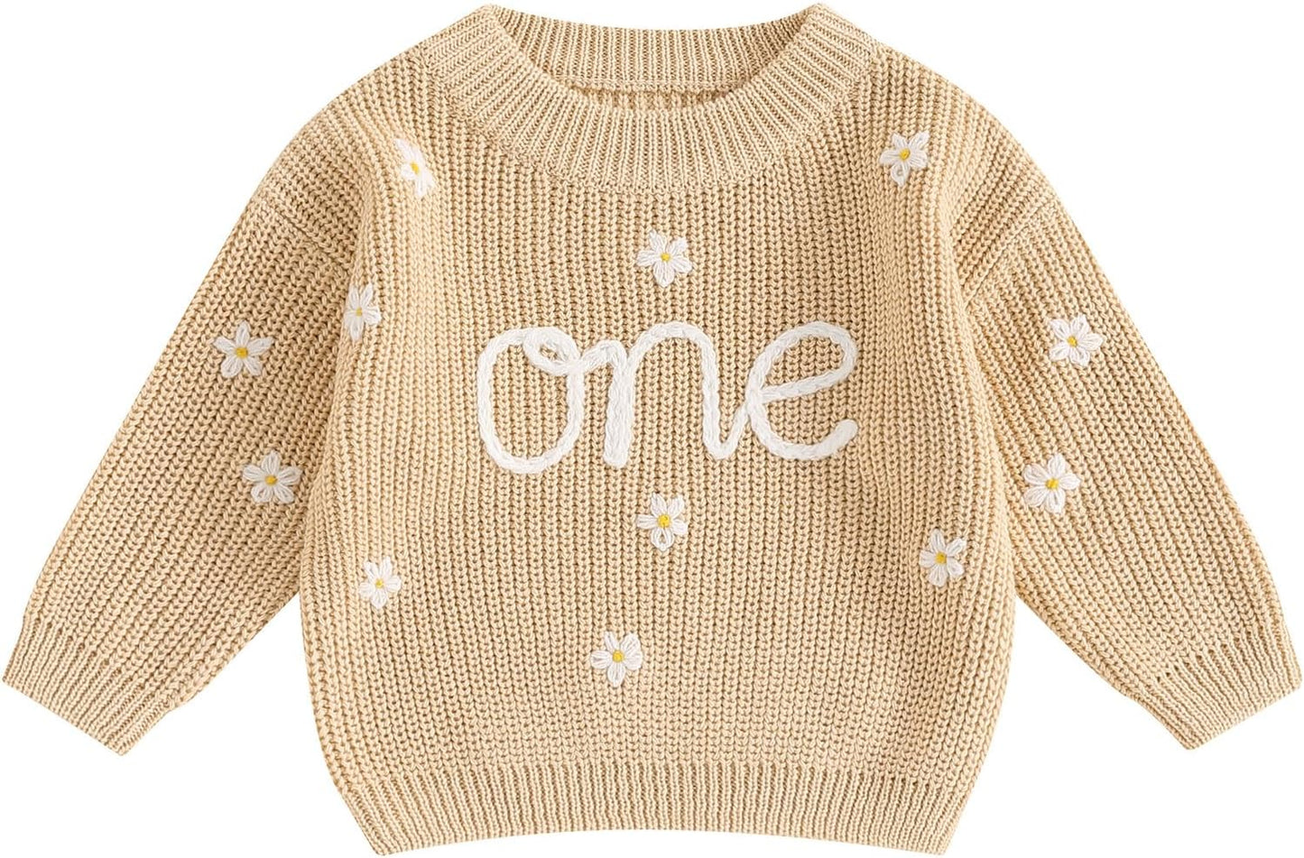 L&ieserram Baby Mädchen Jungen 1. Geburtstag Gestrickt Pullover Jumper Langarm Strickpullover Pulli Kleinkinder Kleidung Outfit Knitted Sweater 1 Jahr