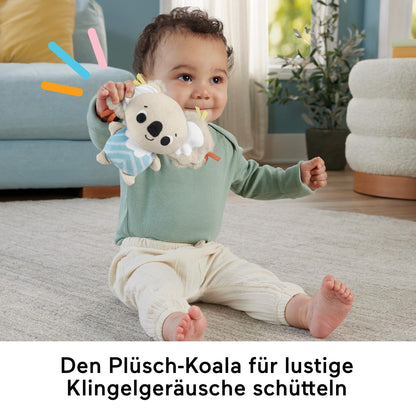 Fisher-Price Tierfreunde Kontrast-Spieldecke, Spielbogen, mit Musik und Licht, Krabbeldecke für Baby, zum Spielen im Bauchlage, Baby Ausstattung, ab Geburt, HPF39