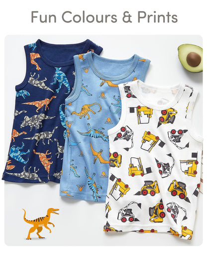 Adorel Jungen Unterhemden Baumwolle Ärmellos Tank Top Unterwäsche 3er-Pack