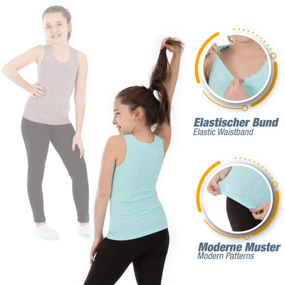 LOREZA ® 5 Mädchen Baumwolle Unterhemden Tank Top Kinder - Gr. 92-170