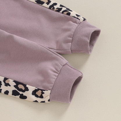 Geagodelia Baby Mädchen Kleidung Outfit Set Langarm Sweatshirt + Leopard Hose Neugeborenen Weiche Baby Set Mama’s Mini 2-teilig