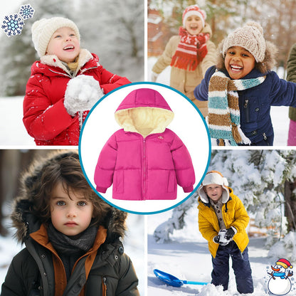 kids4ever Baby Winter Jacket Coat Zip Hooded Jacket Windproof Warm Fleece Outerwear Snowsuit with Two Pockets for Boys Girls 12 Months - 5 Years