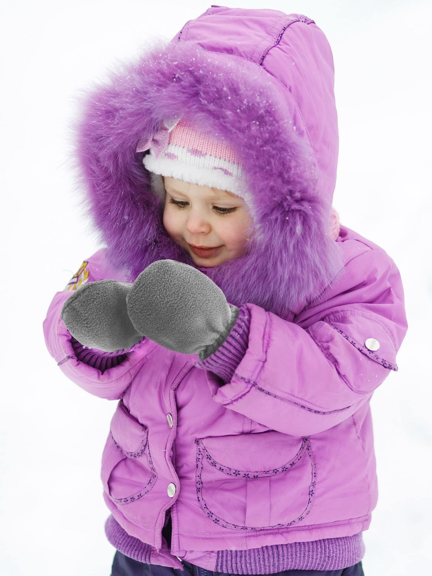 Boyiee 3 Pairs Newborn Baby and Toddler Winter Mittens Gloves Fleece