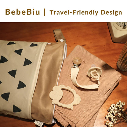 BebeBiu Schnullerkette, 2er-Pack Schnullerband aus Stoff, Extra Weich Stoffband mit Holzclip, Schnullerkette Junge, Schnullerkette Mädchen, Schnullerclip für Neugeborene (Cream/Blush)