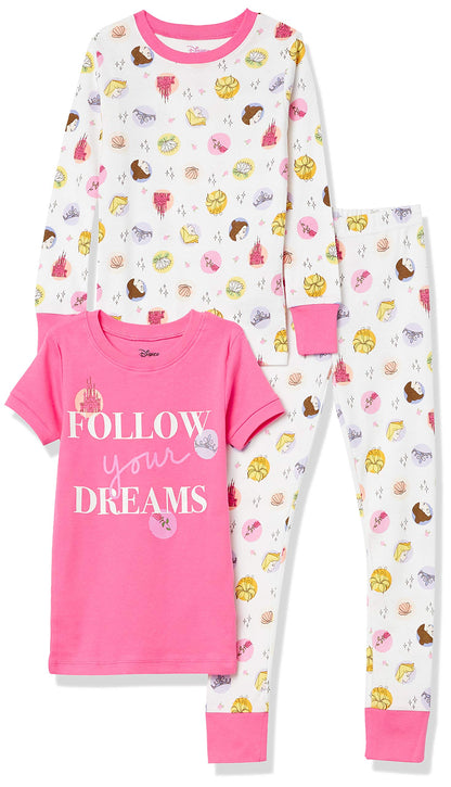 Essentials Disney | Marvel | Star Wars Baby und Mädchen Pyjama-Set, 4-Teilig (Zuvor Spotted Zebra)