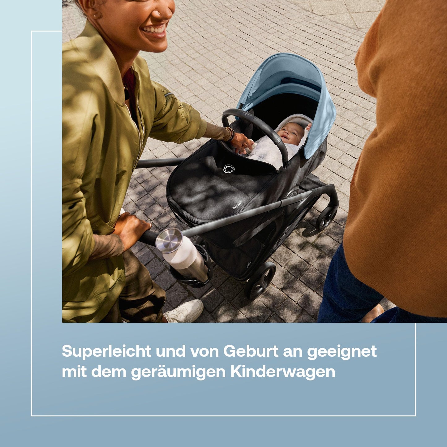 Bugaboo Dragonfly Liegewanne mit Lüftungsfenstern, einhändig faltbar in jeder Position, kompatibel mit dem Bugaboo Dragonfly City-Kinderwagen, Midnight Black