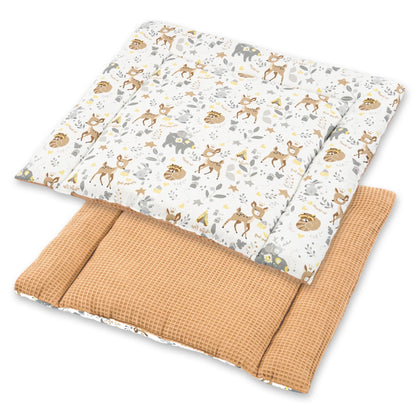 Wickelauflage Wickelunterlage aus Baumwolle 75x72 cm - Weich und waschbar Wickelunterlage für Babys Wickelmatte aus Stoff für Wickeltisch Wickelkommode oder Waschmaschine 75 x 72 Wilde Rose