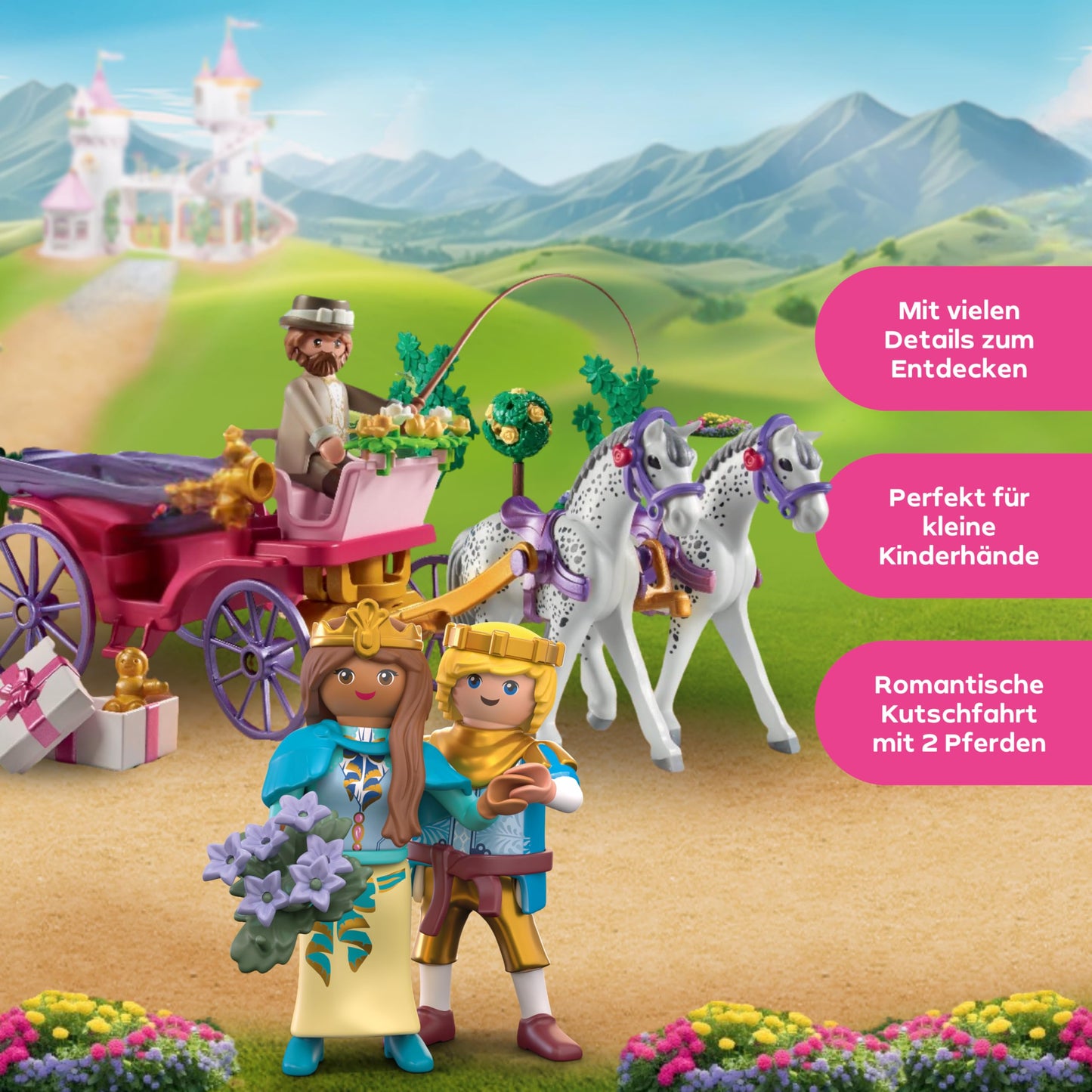 PLAYMOBIL | Princess Magic | Prinzessinnenschloss mit Königspaar | Prinzessinnen Spielzeug | Schloss Spielset | Märchen Spielzeug für Kinder ab 4 Jahren | 71845