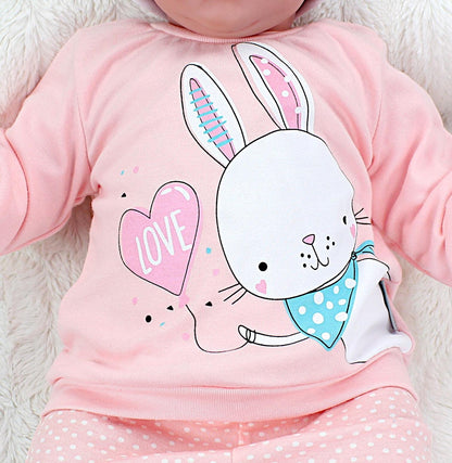 Baby Mädchen Langarm Shirt mit Print Saying Baby Hose Baby Kleidung 2-teiliges Set