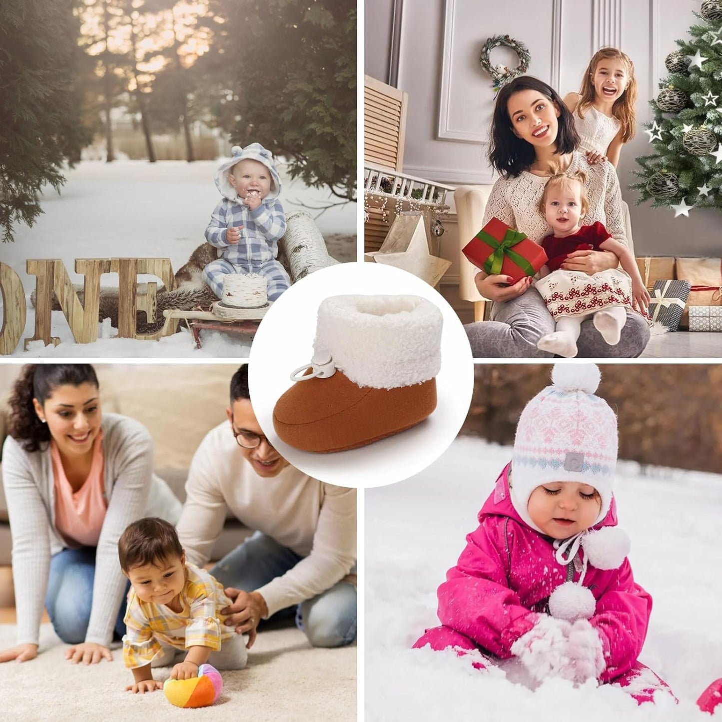 Baby Winter Shoes Warm Baby Shoes Winter Non-Slip Adjustable Newborn Snow Shoes First Walking Shoes Lined Thermal Fleece Crawling Shoes Slippers Winter Boots 0-18 Months 