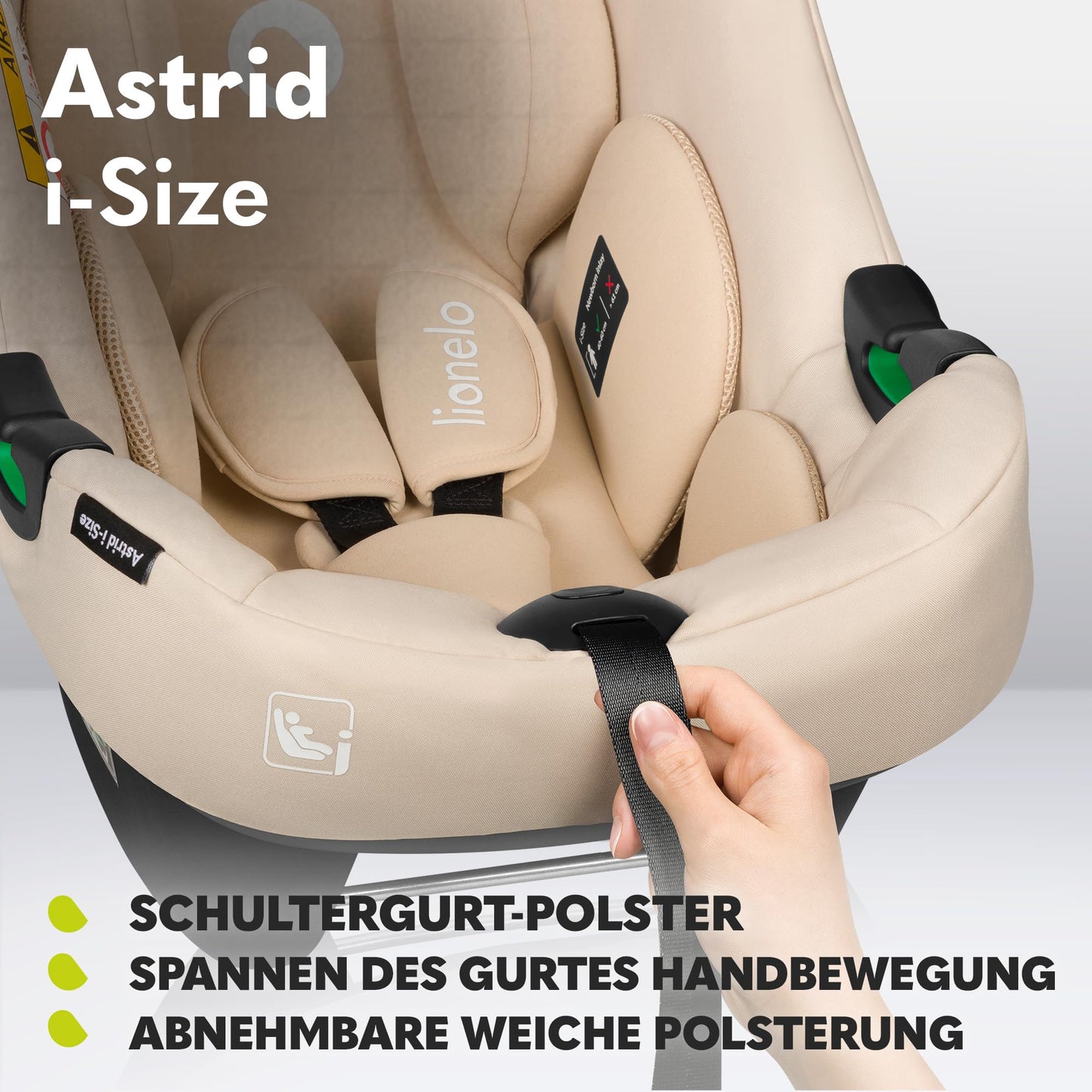 LIONELO ASTRID i-Size Baby Autositz 40-87 cm, Babyschale Gruppe 0+, Rückwärtsgerichtete Montage, 3-Punkt-Sicherheitsgurt Seitenschutz, Sitzeinlage Dri-Seat - Meloni2