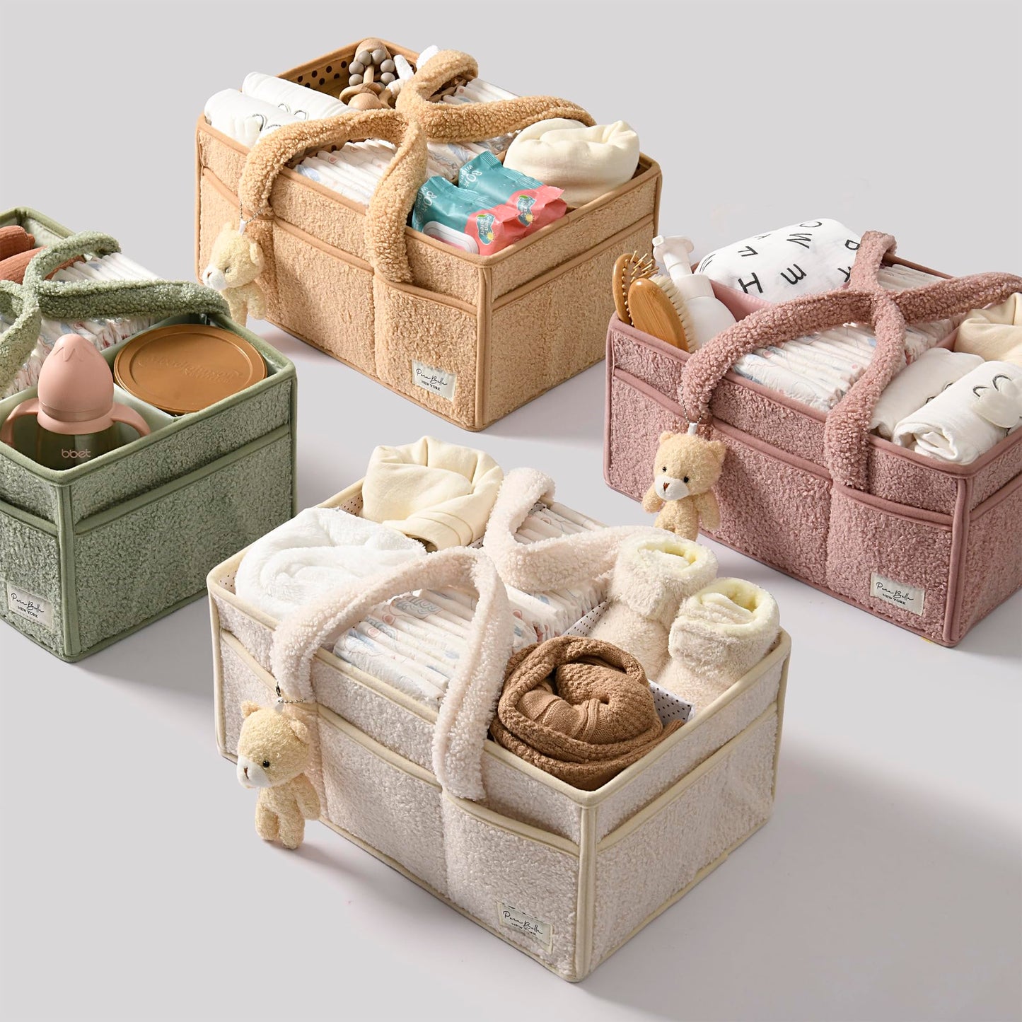 Baby Windel Caddy Organizer für Wickelauflage, Aufbewahrungskorb für Windeln und Tücher, Geschenk für Babyparty, Autowagen Organizer, Kindergarten Windel Organizer, Laptop