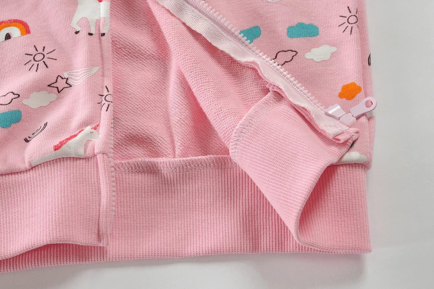 EULLA Children's Girls' Zip Up Hoodie Sweat Jacket Hooded Jacket Hooded Jacket Hoodie Long Sleeve Cotton Unicorn Pullover Hoodie Sweatshirt with Zip 92 98 104 110 116 122
