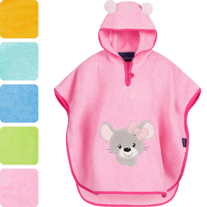 Morgenstern Bath Poncho Children's Baby Girls Boys 100% Cotton Oeko-Tex Baby Bath Towel Hooded Towel Bathrobe Terry Cloth