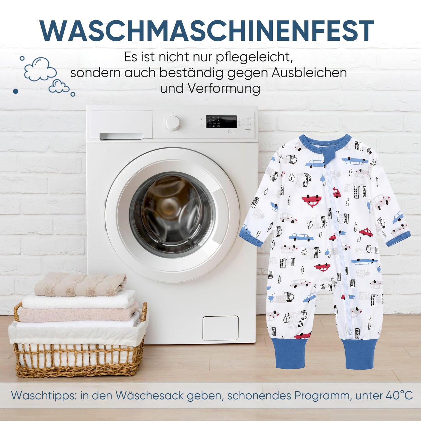 amo nenes 3er Pack Baby Strampler Neugeborene 0.5 Tog mit Füßen und Ärmel 100% Baumwolle Atmungsaktiv Baby Jungen Mädchen Overall, Baby Kleidung Langärmelige, 0-24 Monate