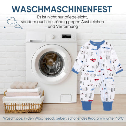 amo nenes 3er Pack Baby Strampler Neugeborene 0.5 Tog mit Füßen und Ärmel 100% Baumwolle Atmungsaktiv Baby Jungen Mädchen Overall, Baby Kleidung Langärmelige, 0-24 Monate