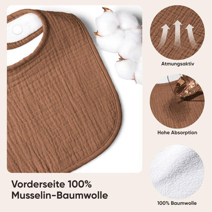 Bearmoss Lätzchen Baby Musselin Sabberlätzchen für Babys, 100% Baumwolle Quadratische Halstuch Baby Verstellbare Babylätzchen Weiche Sabberlätzchen für Junge und Mädchen,8 Stück