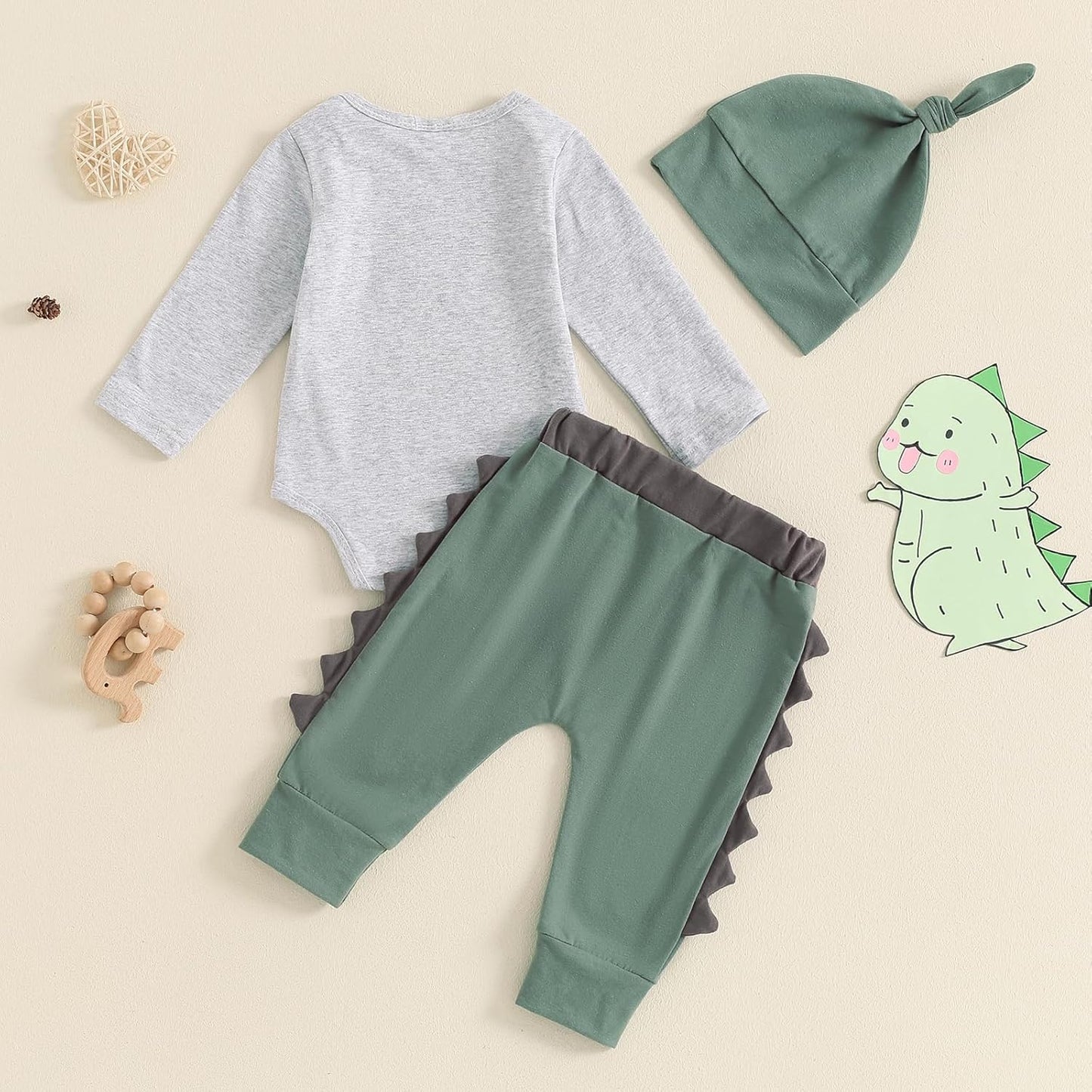 Hallo Ich bin neu hier Neugeborene Baby Jungen Kleidung Set Dinosaurier Print Langarm Bodysuit und Hosen Baumwolle Baby Kleidung Set Herbst Winter Kleidung Sets für Baby Jungen Outfits