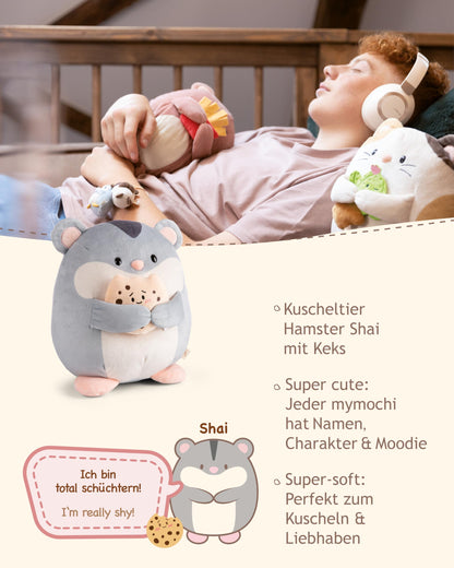 NICI MYMOCHI Fuchs Kuscheltier Geeks 16 cm mit Videospiel in Geschenkbox 11x12x6,5 cm, Flauschiges Stofftier zum Kuscheln, Spielen und Liebhaben - 61151