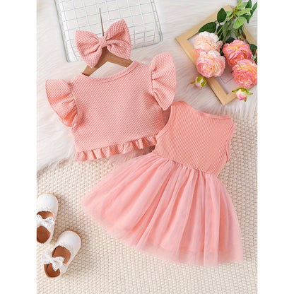 Toddler Baby Girl Dress and Cardigan Set Long Sleeve Cotton Princess Tutu Dresses with Outfits Coat