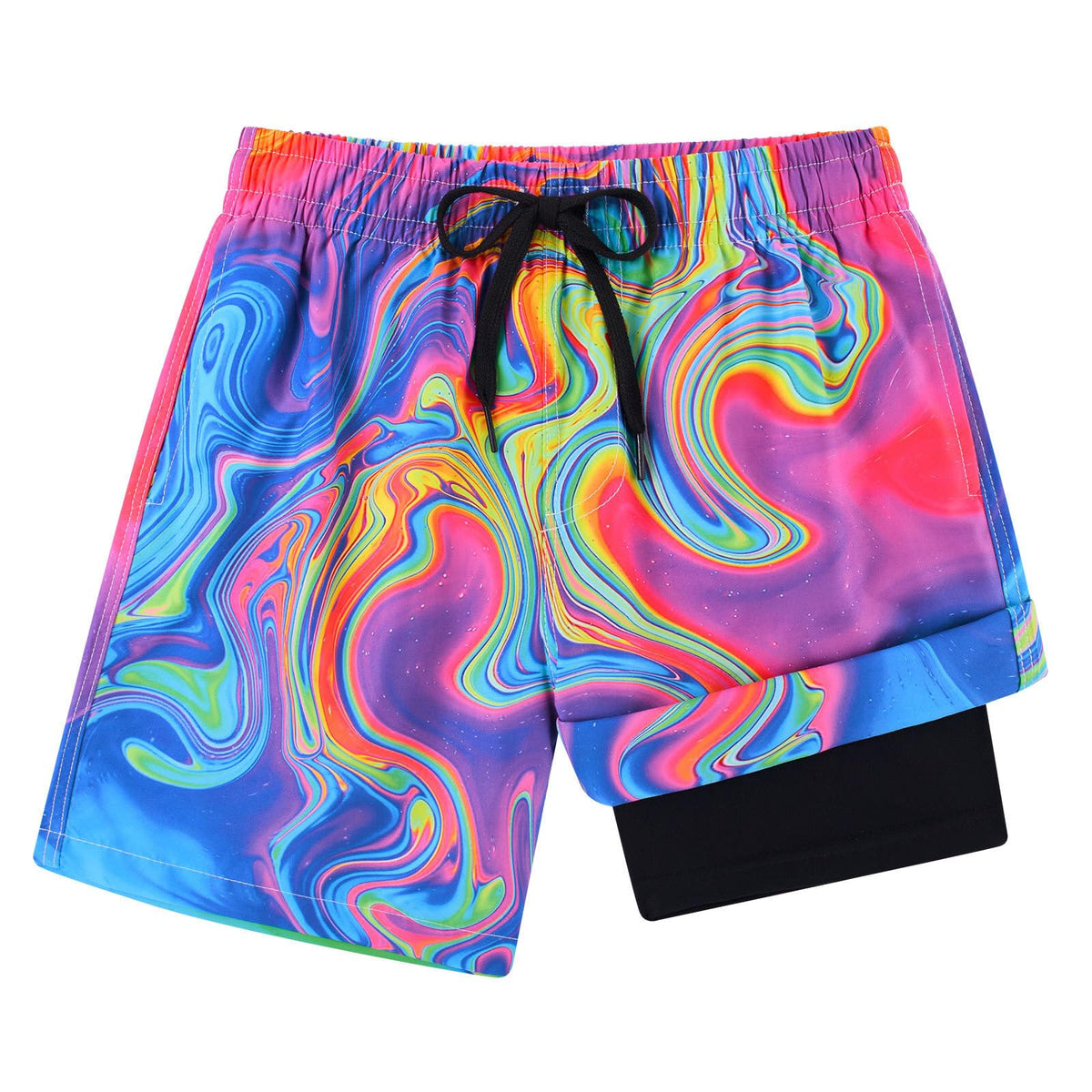 Fanient Badehose Jungen Schwimmshorts - 2 in 1 Badeshorts mit Kompression Liner für optimalen Komfort