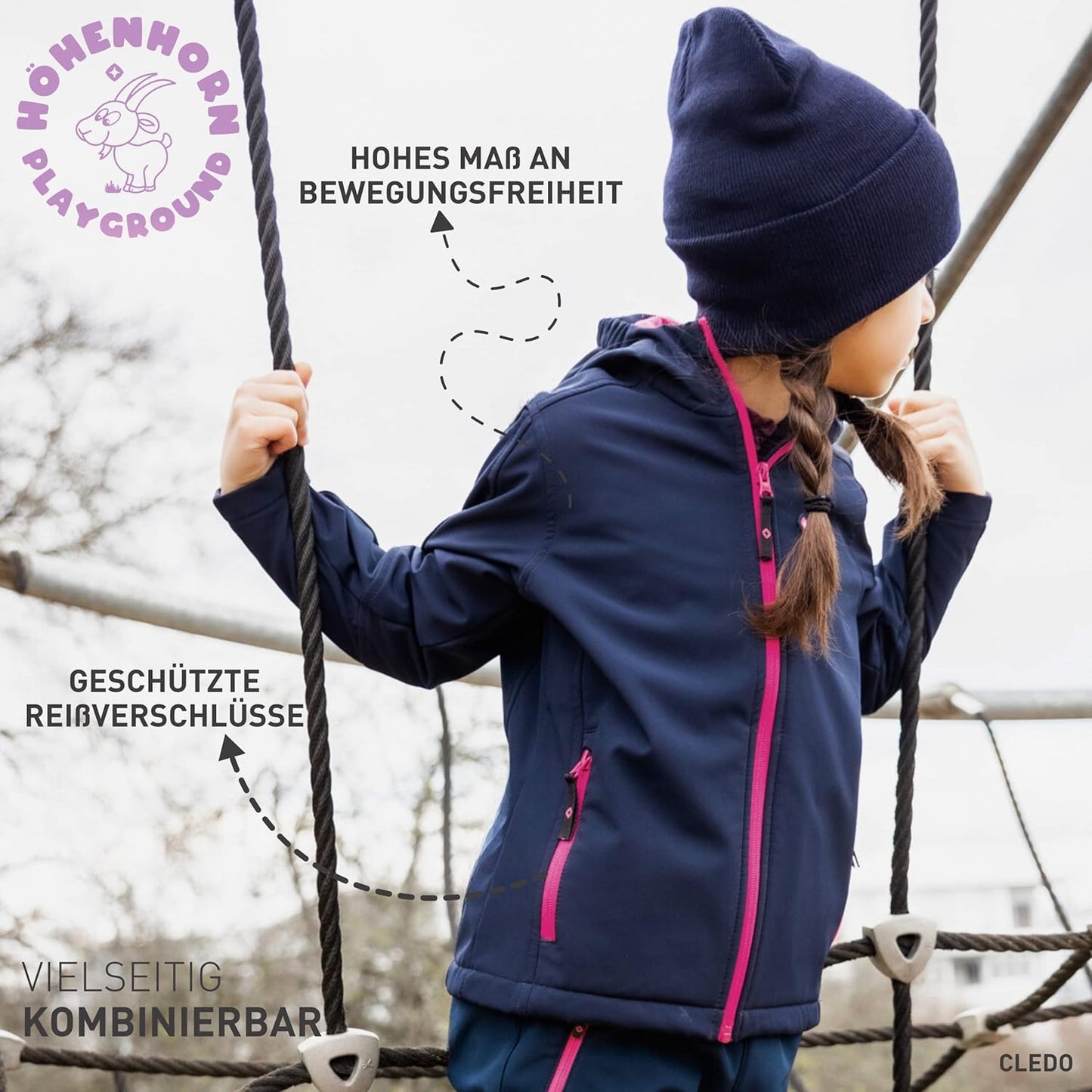 Höhenhorn Cledo Kinder Softshelljacke Kids Jacke Übergangsjacke Outdoor Winddicht Wasserdicht Atmungsaktiv