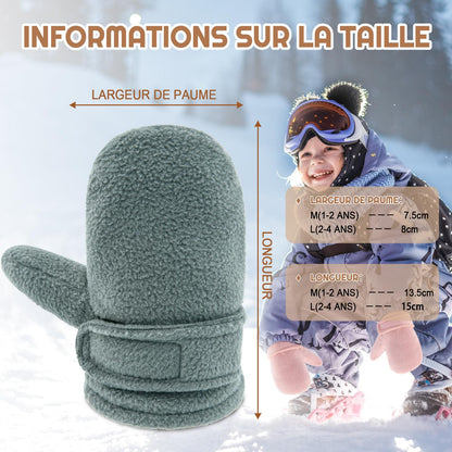 SEYUFN Baby Winter Gloves Fleece Lining Toddler Boys Warm Soft Baby Girls Adjustable Gloves Outdoor Gloves