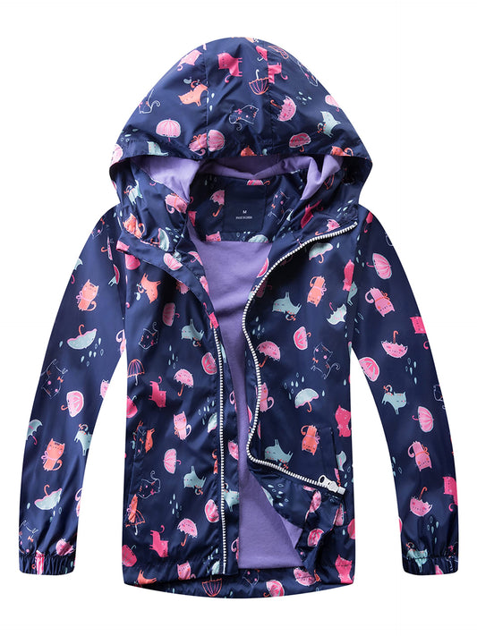 YOUNGSOUL Girls Rain Jacket Wind and Waterproof Transition Jacket 