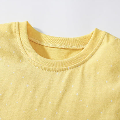 Kleinkind Mädchen Kurze Ärmel Ostern Kleid Baumwolle lässig Jersey Shirt Playwear Applique Kleid