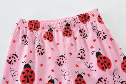 EULLA Mädchen Schlafanzug Kinder Kurz Einhorn Dino Katze Prinzessin Hase Pyjama Set Sommer Kleidung Zweiteiliger Nachtwäsche Baumwolle 92 98 104 110 116 122