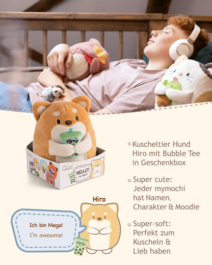 NICI MYMOCHI Fuchs Kuscheltier Geeks 16 cm mit Videospiel in Geschenkbox 11x12x6,5 cm, Flauschiges Stofftier zum Kuscheln, Spielen und Liebhaben - 61151