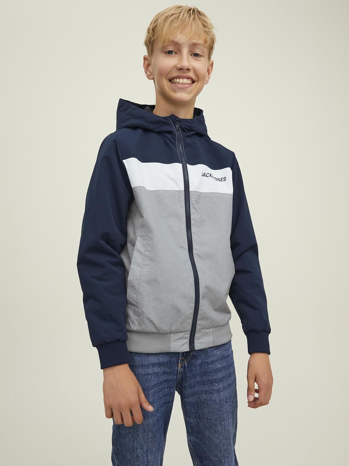 JACK &amp; JONES Jjerush Blocking Hood Bomber Sn Jr Boys Jacket 