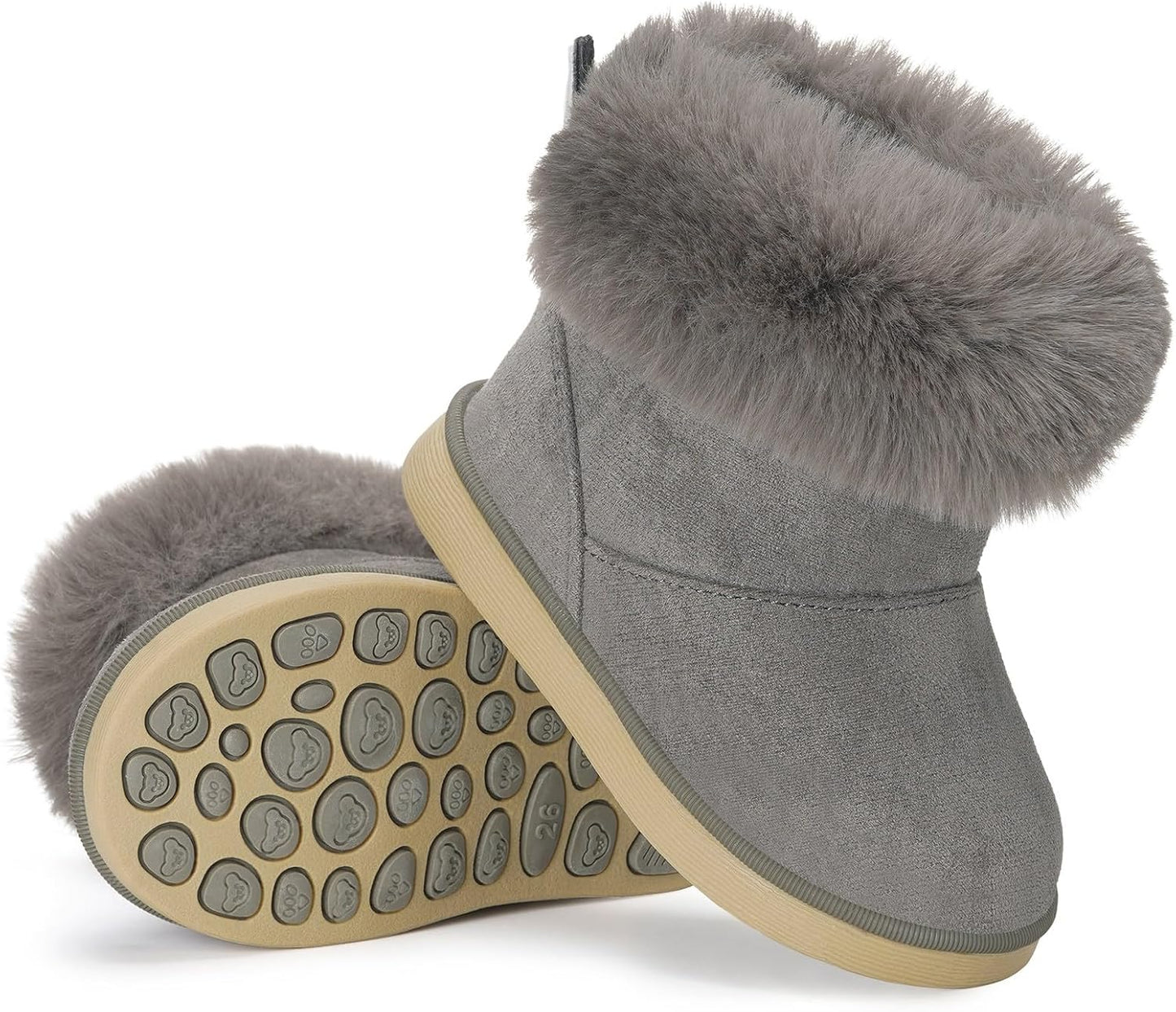 KVbabby Winter Boots Girls Warm Children's Winter Shoes Plush Lined Baby Ankle Boots Snow Boots Non-Slip Boots Toddler Shoes Slip On Boots