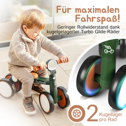 Rollindi Kinder Laufrad ab 1 Jahr [Mitwachsend] Kippsicher Leicht Lauflernrad Baby Fahrrad Rutschauto Jungen und Mädchen von 12-36 Monate | Neues Modell, Blau - Meloni2