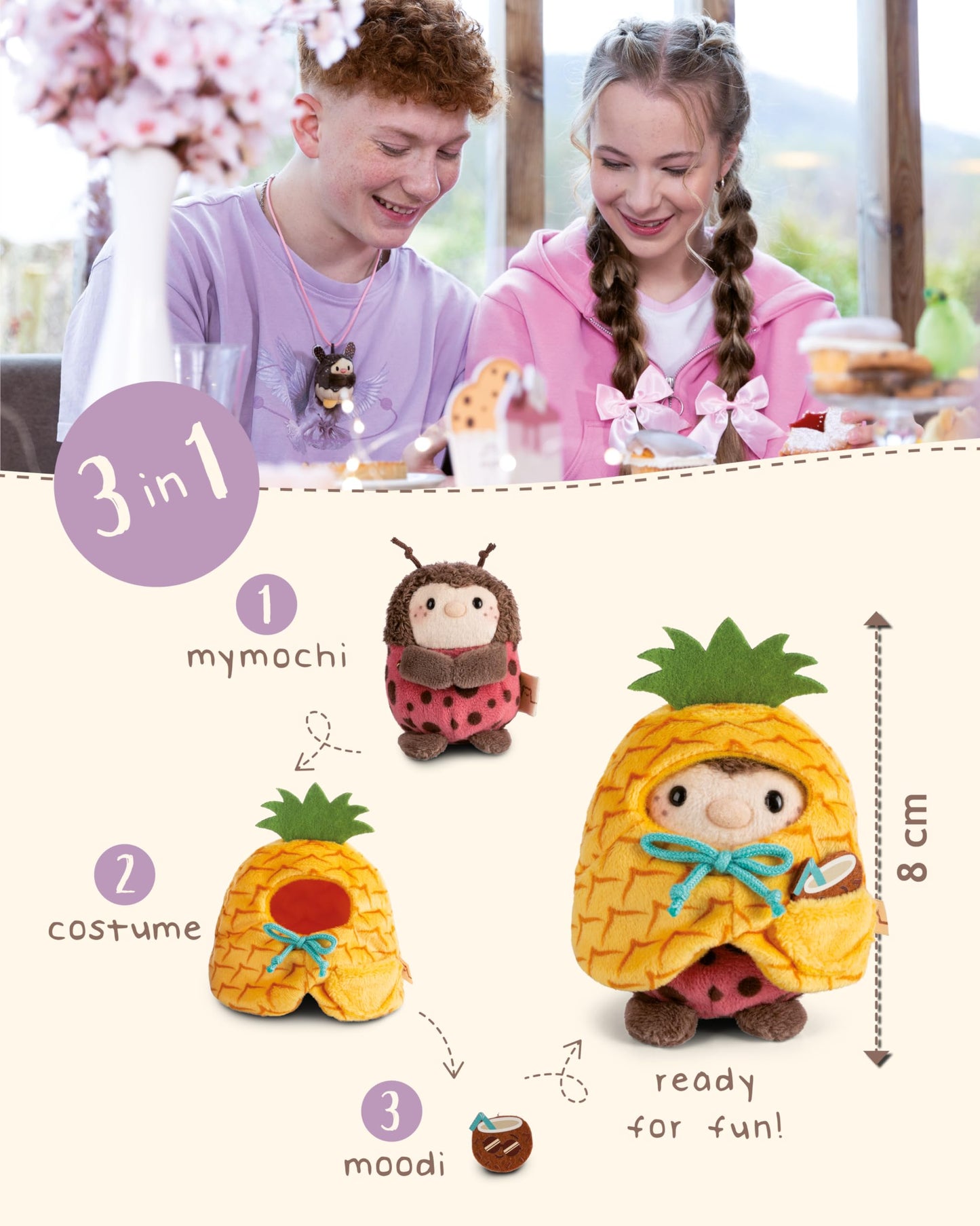 NICI Kuscheltier Küken Tschieps 8cm mit Chilisoße & Hähnchenkeulekostüm in Geschenkbox - gelb - Stofftier aus weichem Plüsch, Plüschtier zum Kuscheln und Spielen, für Kinder & Erwachsene - 61653